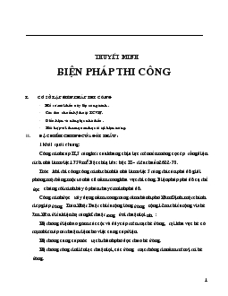 Đề tài Biện pháp kỹ thuật và tổ chức thi công