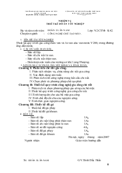 Đồ án Thiết kế quy trình thân van và lá van của van nước V200, trong đường ống dẫn nước