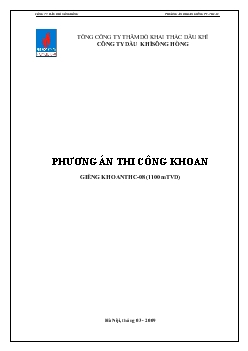 Đồ án Phương án khoan giếng PV-THC-08