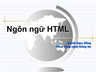 Giáo trình ngôn ngữ HTML