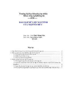 Đề tài Bảo mật dữ liệu máy tính của một tổ chức