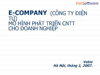 Đề tài E-Company (công ty điện tử) mô hình phát triển CNTT cho doanh nghiệp