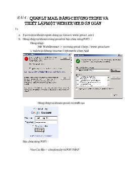 Quản lý mail bằng chương trình và thiết lập một webserver đơn giản