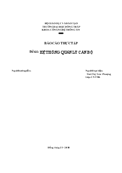 Báo cáo Hệ thống quản lý cán bộ