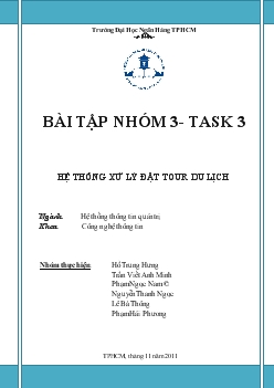 Báo cáo Hệ thống xử lý đặt tour du lịch