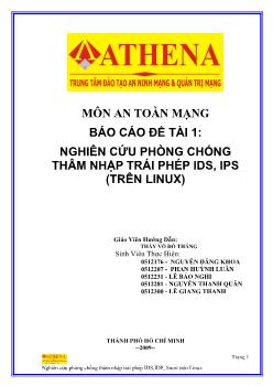 Báo cáo Nghiên cứu phòng chống thâm nhập trái phép ids, ips (trên linux)