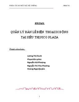 Báo cáo Quản lý bán lẻ điện thoại di động tại siêu thị pico plaza