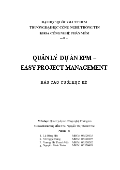 Báo cáo Quản lý dự án epm – easy project management