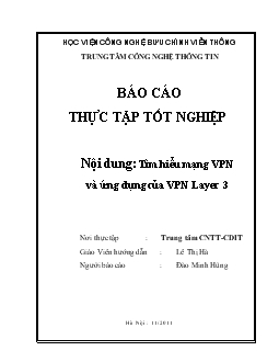 Báo cáo Tìm hiểu mạng VPN và ứng dụng của VPN Layer 3
