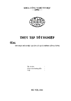 Báo cáo Tin học hoá việc quản lý quá trình lên lương của cán bộ nhân viên
