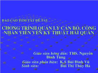 Đề tài Chương trình quản lý cán bộ, công nhân viên vện kỹ thuật hải quân