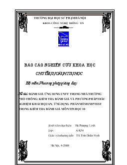 Đề tài Đánh giá ứng dung công nghệ thông tin trong nhà trường phổ thông và ứng dụng phần mềm Emptest trong kiểm tra đánh giá môn tin học 10