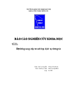 Đề tài Hệ thống cung cấp và tích hợp dịch vụ thông tin