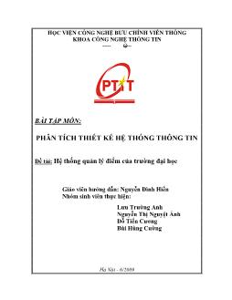 Đề tài Hệ thống quản lý điểm của trường đại học