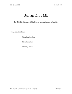 Sơ đồ use case Dao Tien Minh Luong Anh Quy Anguyen Hoang Minh  Sơ đồ use  case quản lý khách sạn tại  Studocu