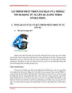 Đề tài Lộ trình phát triển dài hạn của thông tin di động từ 3G lên 4G (long term evolution)