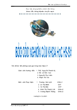 Đề tài Mô phỏng cuộc gọi trong báo hiệu C7