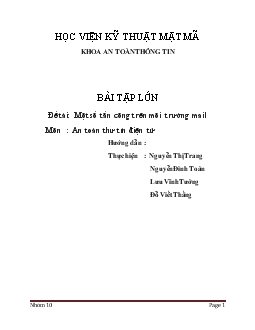 Đề tài Một số tấn công trên môi trường mail