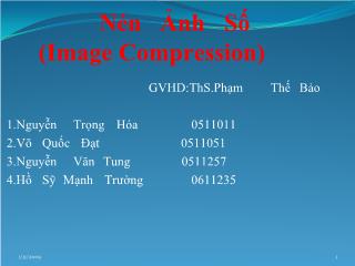 Đề tài Nén ảnh số (Image Compression)