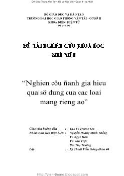 Đề tài Nghiên cứu đánh giá hiệu quả sử dụng của các loại mạng riêng ảo