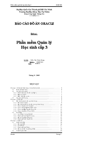 Đề tài Phần mềm quản lý học sinh cấp 3