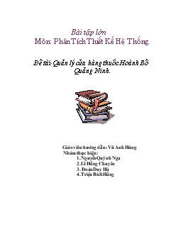 Đề tài Phân tích thiết kế hệ thống quản lý cửa hàng thuốc hoành bồ quảng ninh