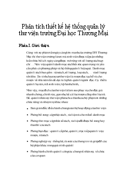 Đề tài Phân tích thiết kế hệ thống quản lý thư viện trường Đại học Thương Mại