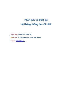 Đề tài Phân tích thiết kế hệ thống thông tin UML