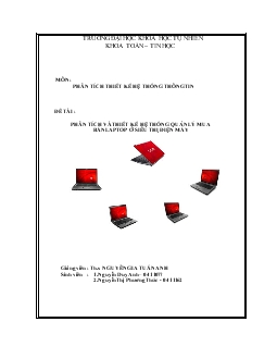 Đề tài Phân tích và thiết kế hệ thống quản lý mua bán laptop ở siêu thị điện máy