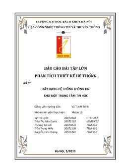 Đề tài Phân tích và thiết kế hệ thống thông tin cho một trung tâm tin học