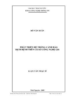 Đề tài Phát triển hệ thống cảnh báo dịch bệnh trên cơ sở công nghệ GIS