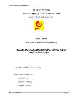 Đề tài Quản lý hoạt động của công ty bán hàng vật tư điện