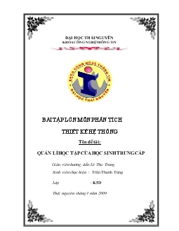Đề tài Quản lý học tập của học sinh trung cấp