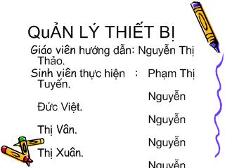 Đề tài Quản lý thiết bị ngoại vi