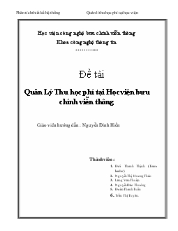 Đề tài Quản lý thu học phí tại học viện bưu chính viễn thông
