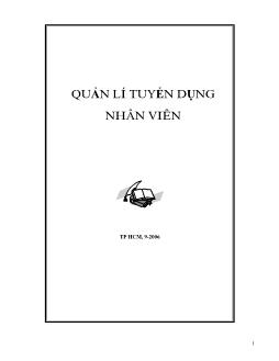 Đề tài Quản lý tuyển dụng nhân viên