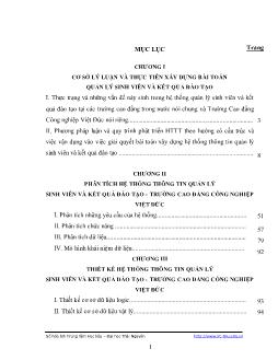 Đề tài Thiết kế hệ thống thông tin quản lý sinh viên và kết quả đào tạo trường cao đẳng công nghiệp Việt Đức