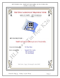 Đề tài Thiết kế phần mềm quản lý bán đĩa