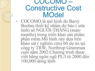 Đề tài Tìm hiểu COCOMO – Constructive Cost MOdel