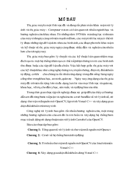Đề tài Tìm hiểu mã nguồn mở OpenCV, lập trình Visual C++ và xây dựng giao diện điều khiển trên máy tính