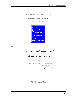 Đề tài Tìm hiểu mã nguồn mở và ứng dụng PHP