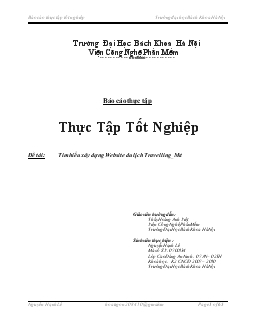 Đề tài Tìm hiểu xây dựng Website du lịch Travelling_Mrt