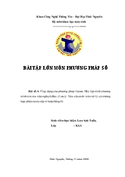 Đề tài Ứng dụng của phương pháp Gauss vào lập trình chương trình tìm ma trận nghịch đảo