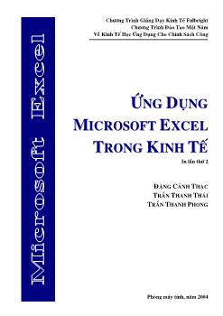 Đề tài Ứng dụng Microsoft Excel trong kinh tế