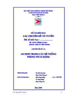 Đồ án An ninh trong trong các hệ thống tin di động