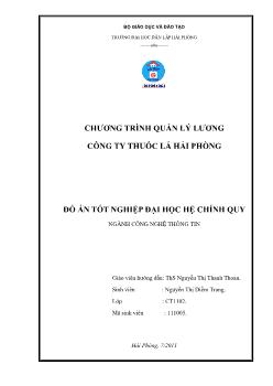 Đồ án Chương trình Quản lý Lương Công ty Thuốc lá Hải Phòng