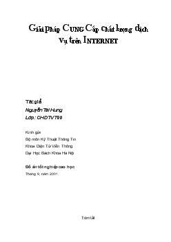 Đồ án Giải pháp cung cấp chất lượng dịch vụ trên internet