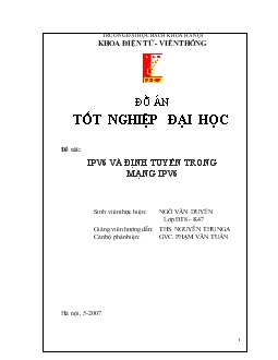 Đồ án IPv6 và định tuyến trong mạng IPv6