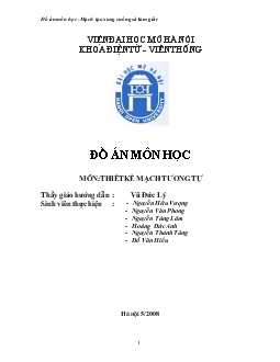 Đồ án Mạch tạo xung vuông và tam giác