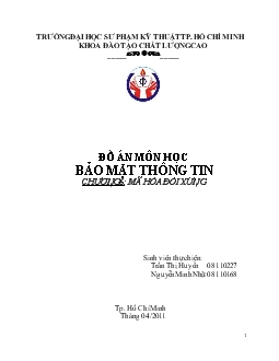 Đồ án Môn học bảo mật thông tin và Mã hóa đối xứng
